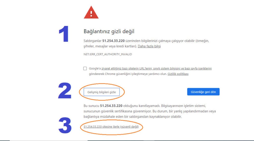 CloudPanel kurulumu ssl uyarisi