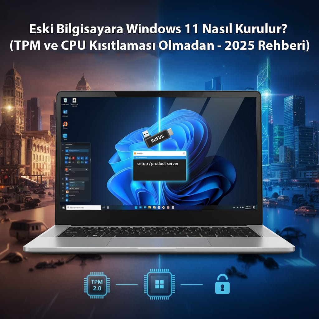 Eski Bilgisayarlara Windows 11 Nasıl Kurulur? (TPM ve CPU Kısıtlaması Olmadan - 2025 Rehberi) 1 Eski Bilgisayara Windows 11 Nasıl Kurulur?