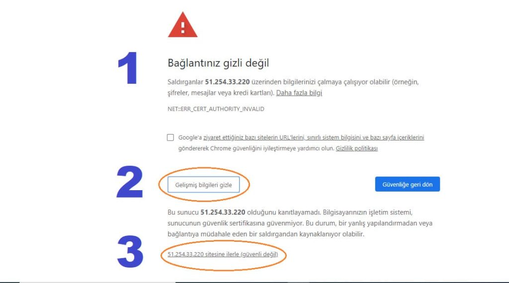CloudPanel Kurulumu 3 CloudPanel kurulumu ssl uyarisi