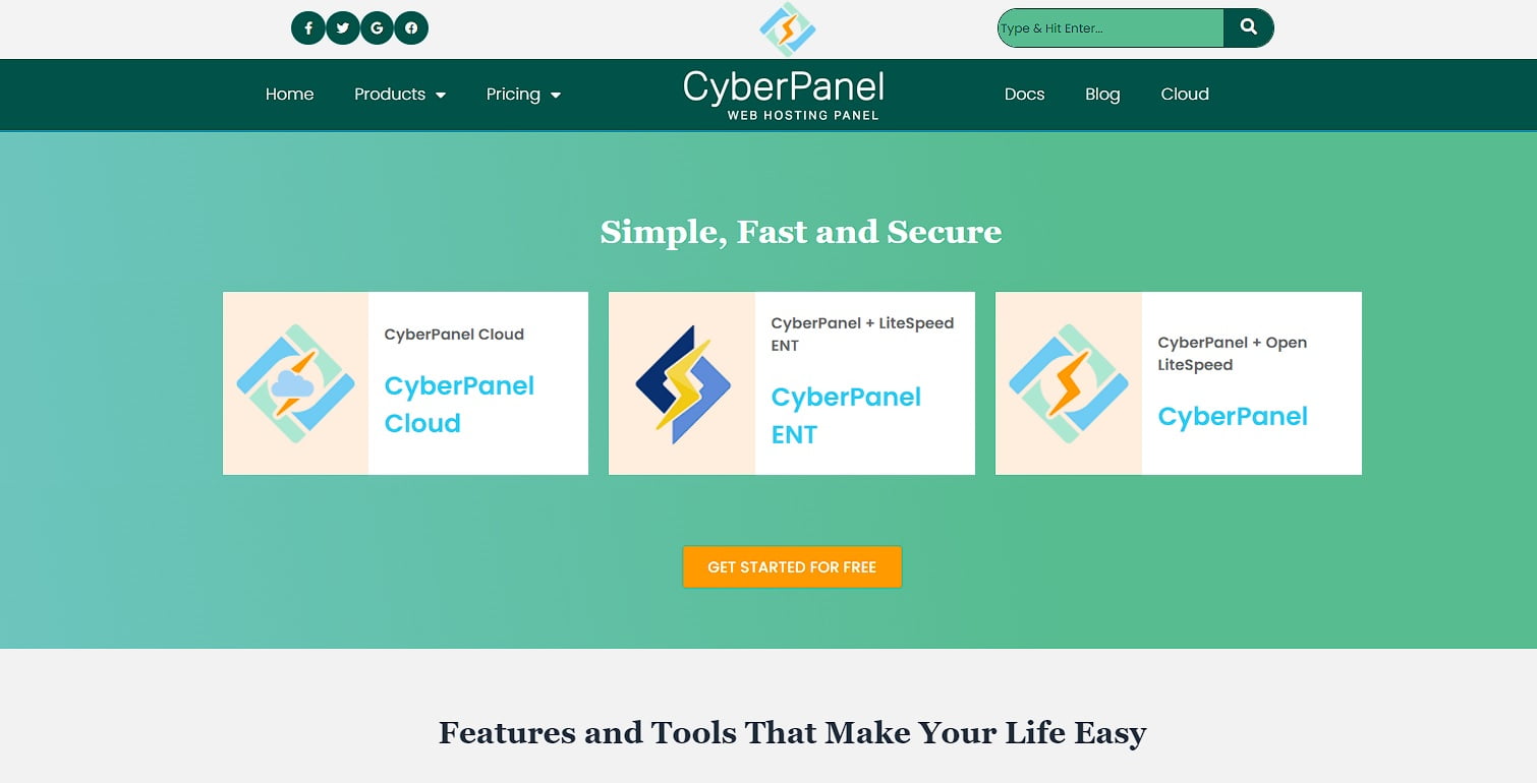 En iyi kontrol panelleri Cyberpanel