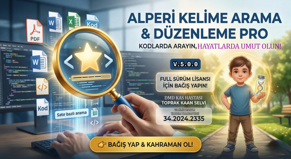 Dosyalarda Kelime Arama, Alperi Kelime Arama ve Düzenleme Pro, PDF dosyalarında kelime arama, Word, Excel Dosyalarında Kelime Arama